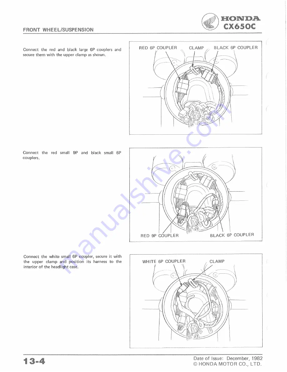 Honda CX650C 1983 Shop Manual Download Page 188