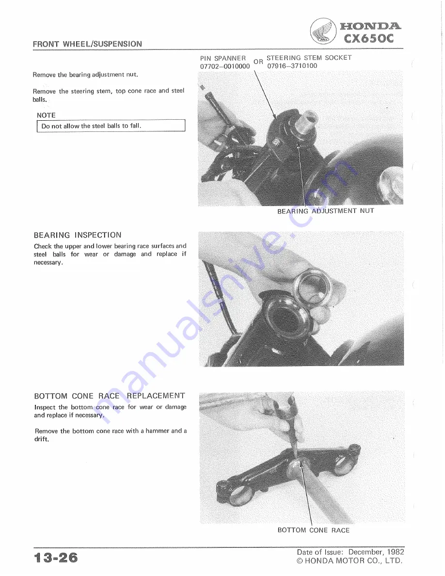 Honda CX650C 1983 Shop Manual Download Page 210