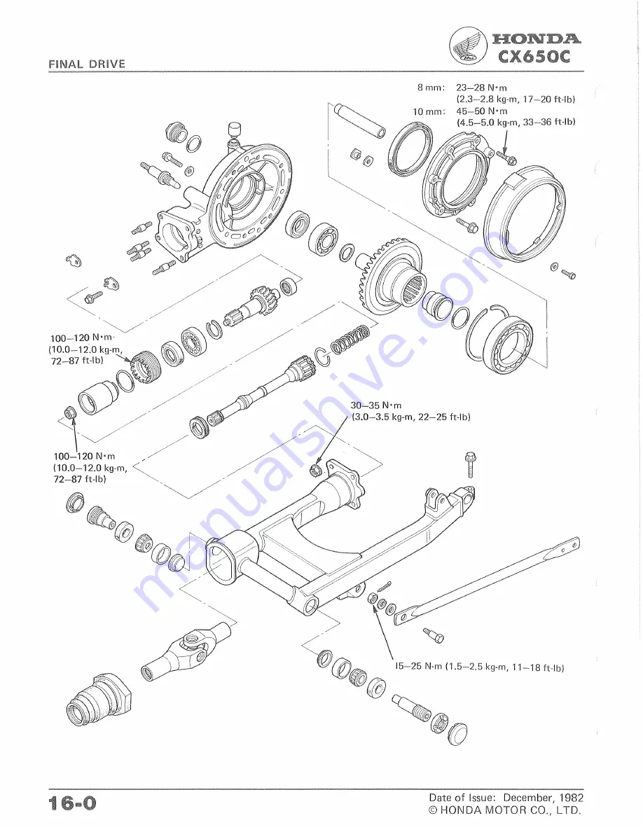 Honda CX650C 1983 Shop Manual Download Page 248