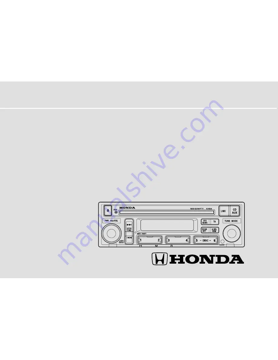 Honda DEH-M6156ZH Owner'S Manual Download Page 1