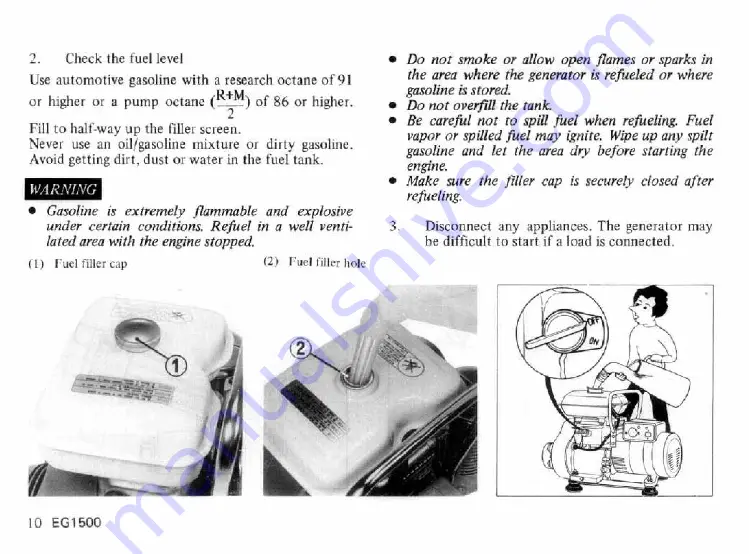 Honda EG1500 Owner'S Manual Download Page 11