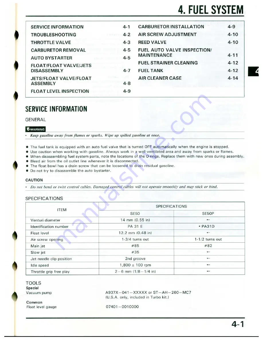 Honda Elite 50 1987 Скачать руководство пользователя страница 32