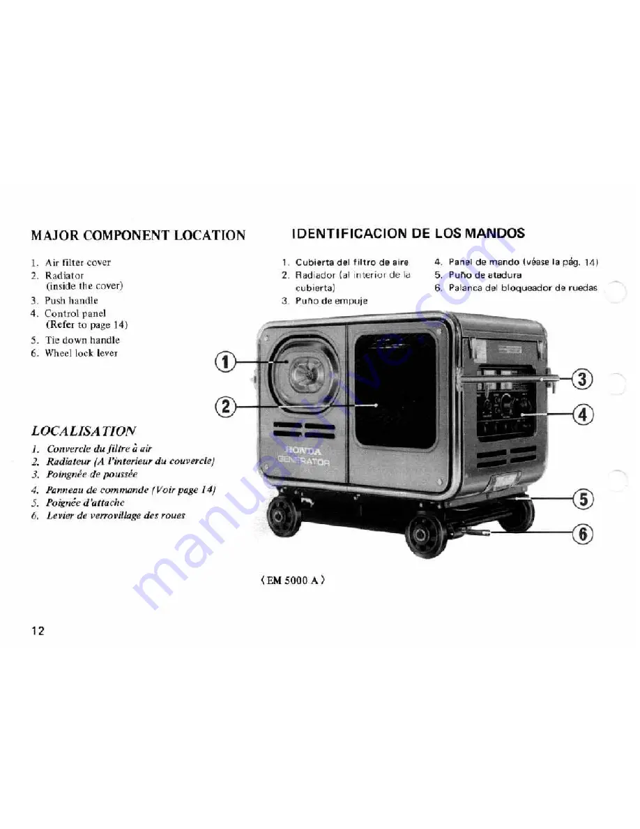 Honda EM 5000 A Owner'S Manual Download Page 13