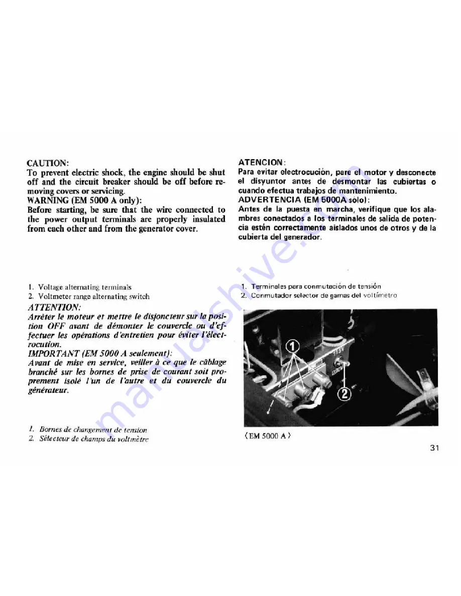 Honda EM 5000 A Owner'S Manual Download Page 32