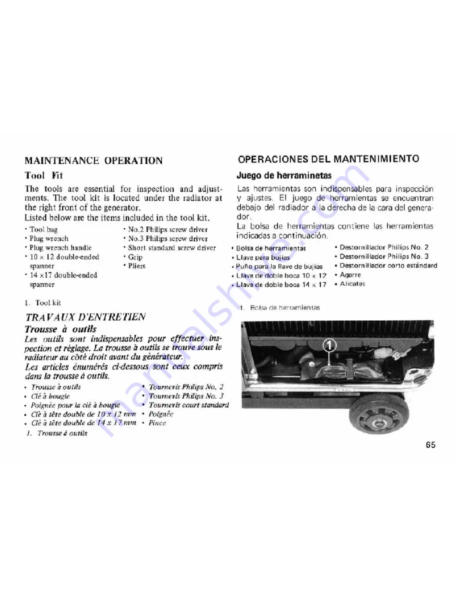 Honda EM 5000 A Owner'S Manual Download Page 66