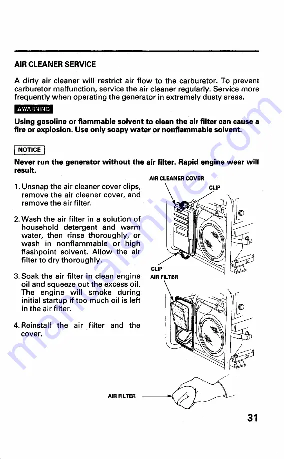 Honda EM6000GP Owner'S Manual Download Page 33