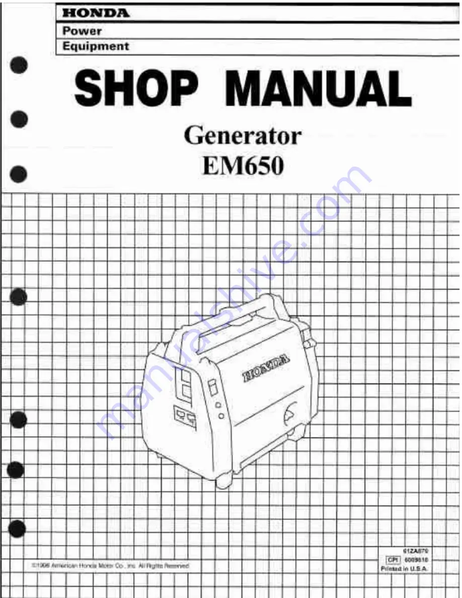 Honda EM650 Shop Manual Download Page 1