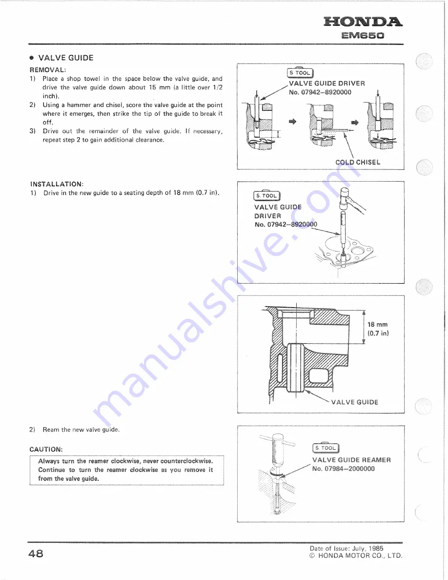 Honda EM650 Shop Manual Download Page 50