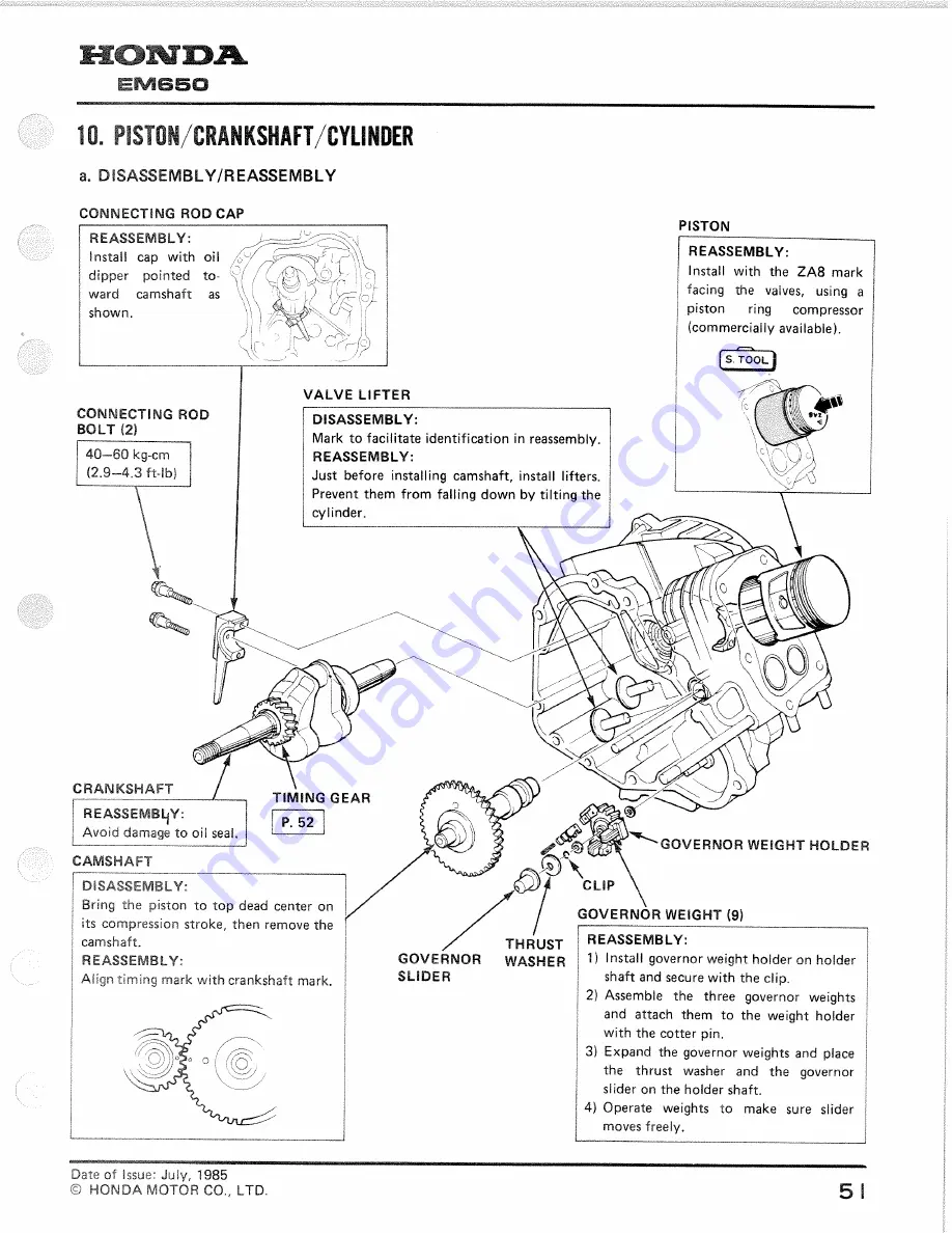 Honda EM650 Shop Manual Download Page 53