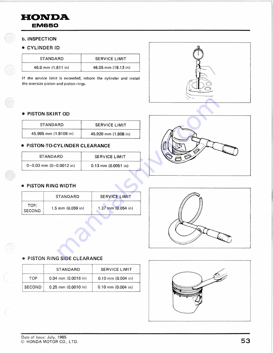 Honda EM650 Shop Manual Download Page 55