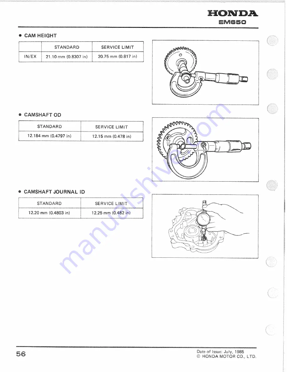 Honda EM650 Shop Manual Download Page 58