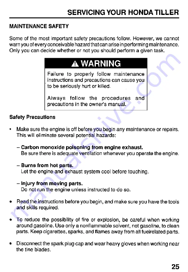 Honda FG400 Owner'S Manual Download Page 27