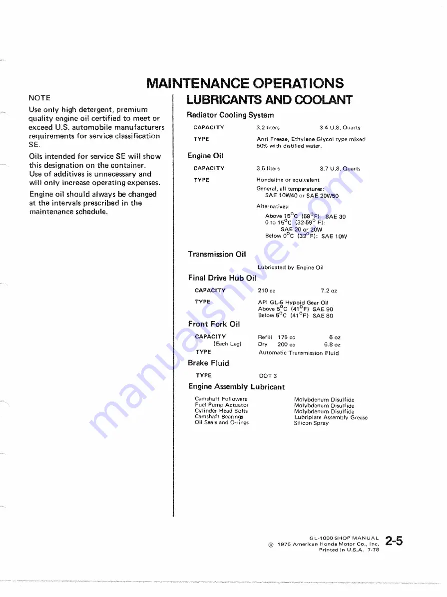 Honda GL 1000 Shop Manual Download Page 24