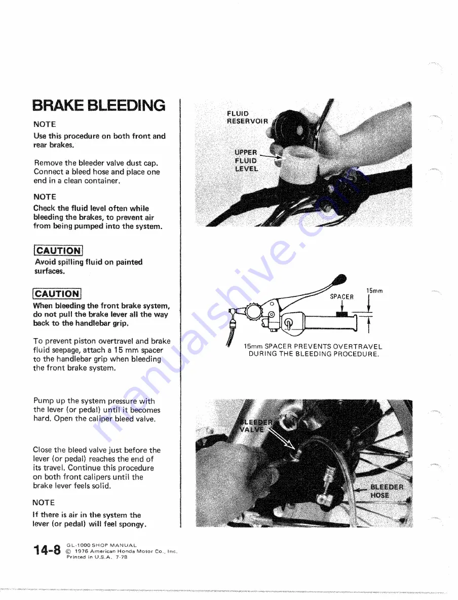 Honda GL 1000 Shop Manual Download Page 243