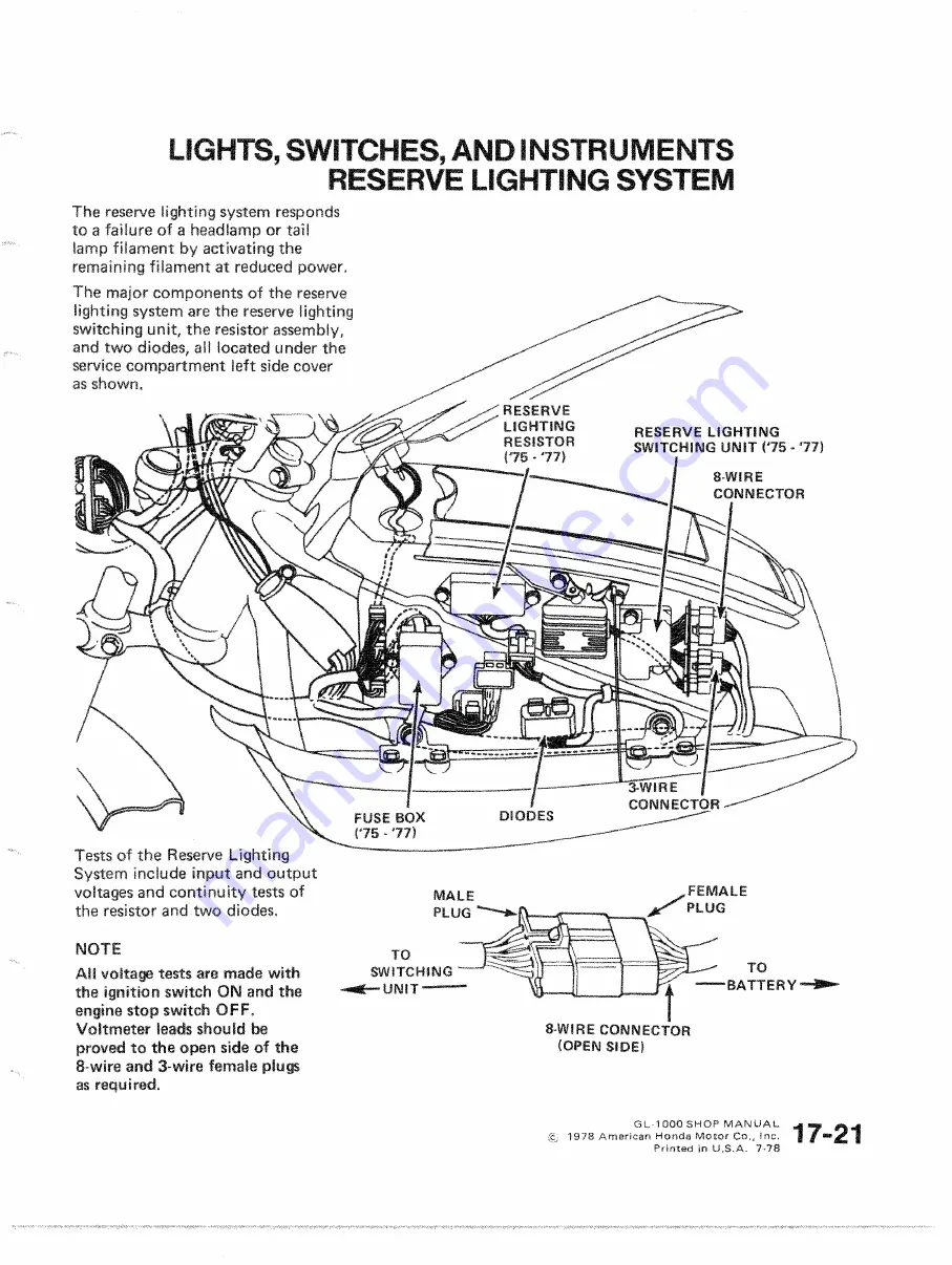 Honda GL 1000 Shop Manual Download Page 305