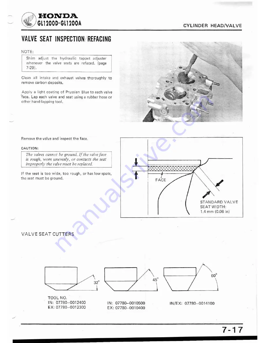 Honda GL1200A Shop Manual Download Page 128