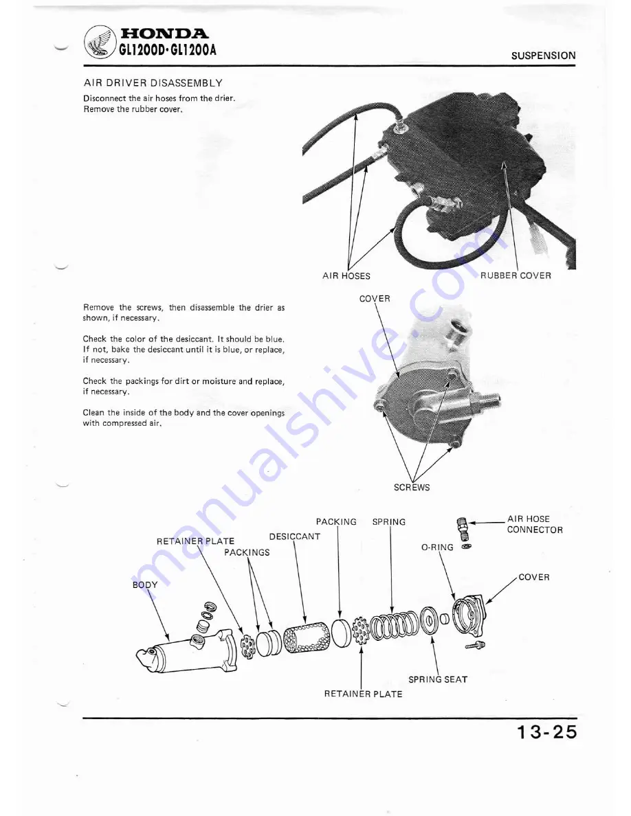 Honda GL1200A Shop Manual Download Page 277