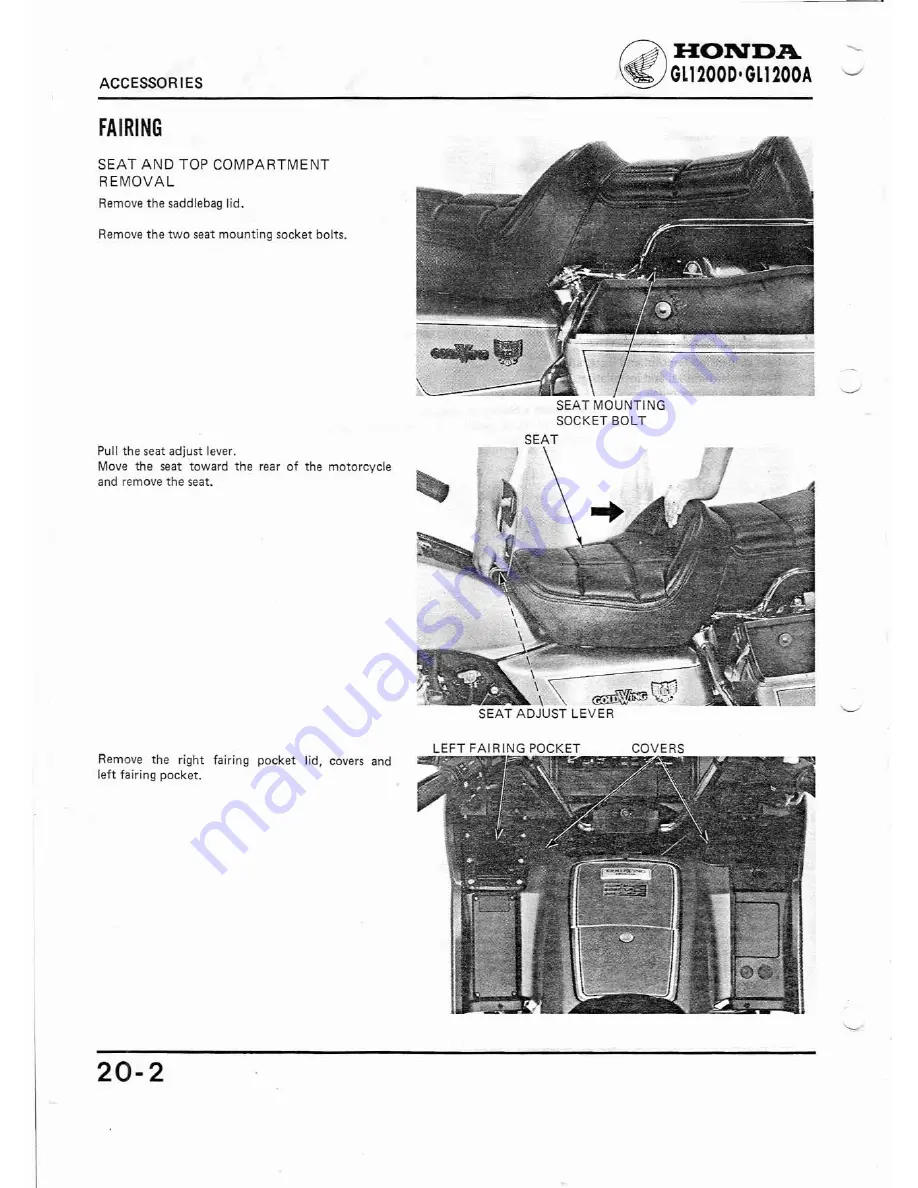 Honda GL1200A Shop Manual Download Page 383