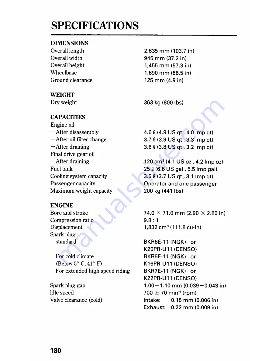 Honda GL1800A Owner'S Manual Download Page 190