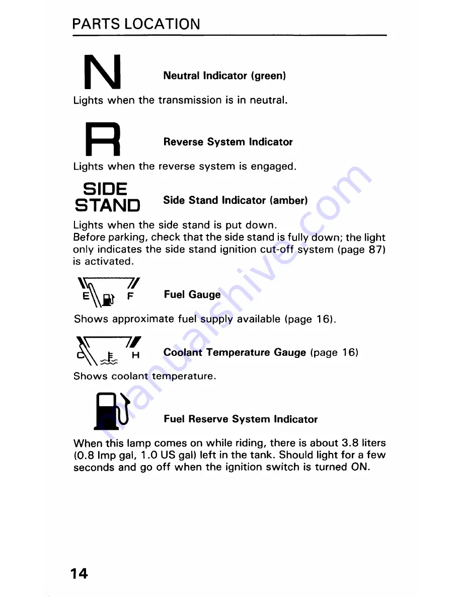 Honda GOLDWING GL1500 Owner'S Manual Download Page 24