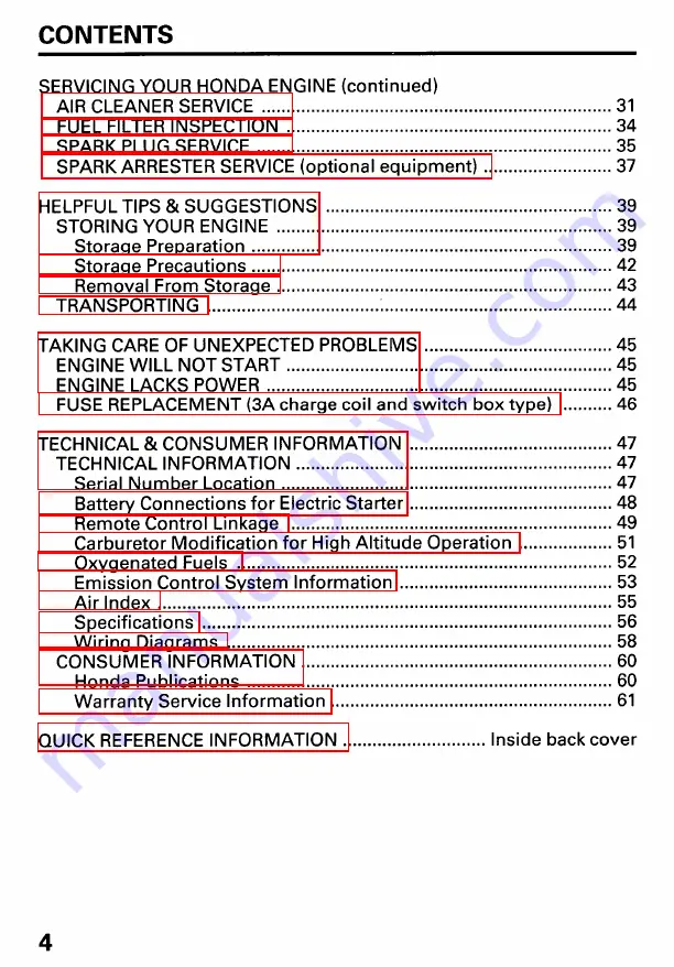 Honda GX 610 standard Owner'S Manual Download Page 7