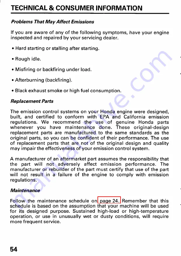 Honda GX 610 standard Owner'S Manual Download Page 57