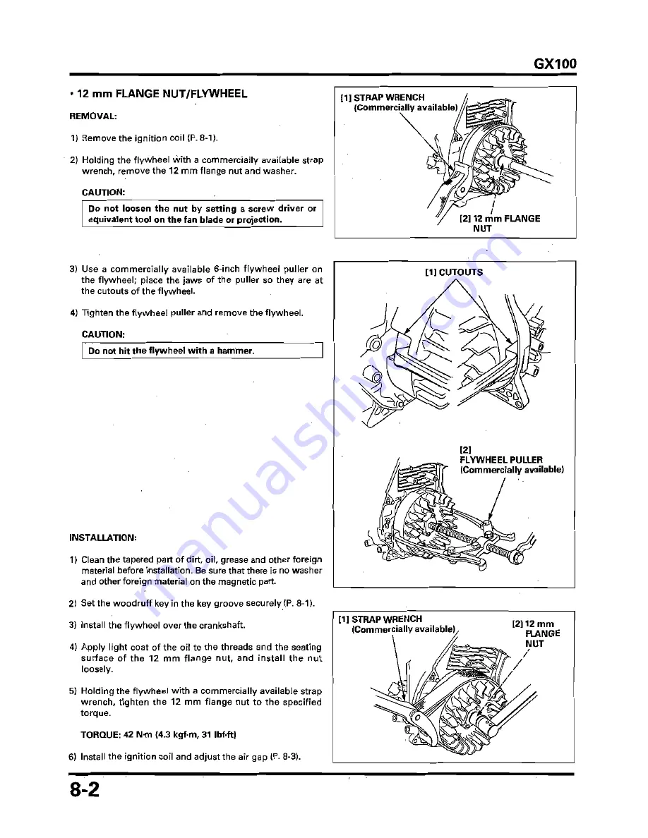 Honda GX100 Workshop Manual Download Page 128