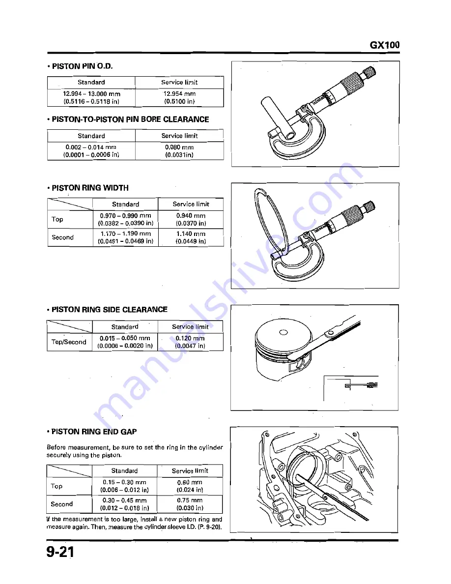 Honda GX100 Workshop Manual Download Page 176