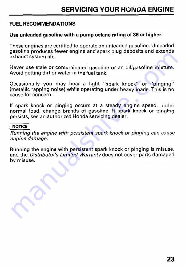 Honda GXV610 Owner'S Manual Download Page 26