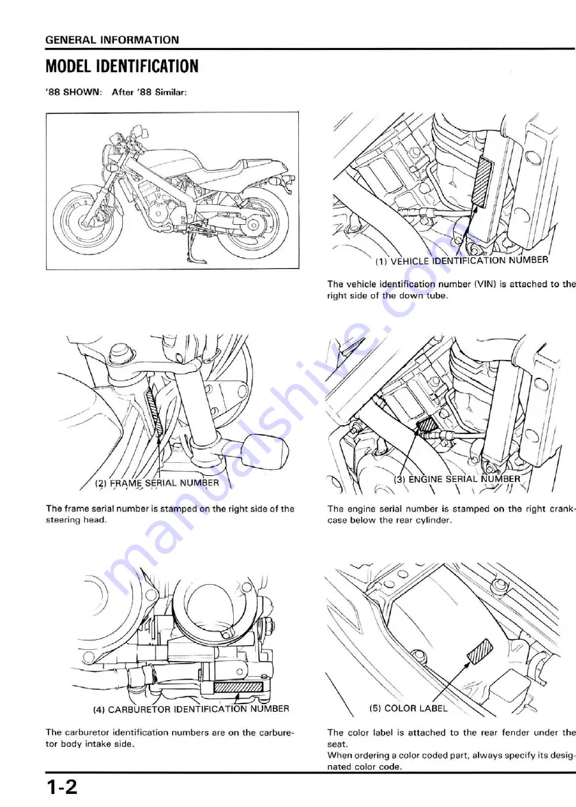 Honda Hawk GT NT650 1988 Скачать руководство пользователя страница 6