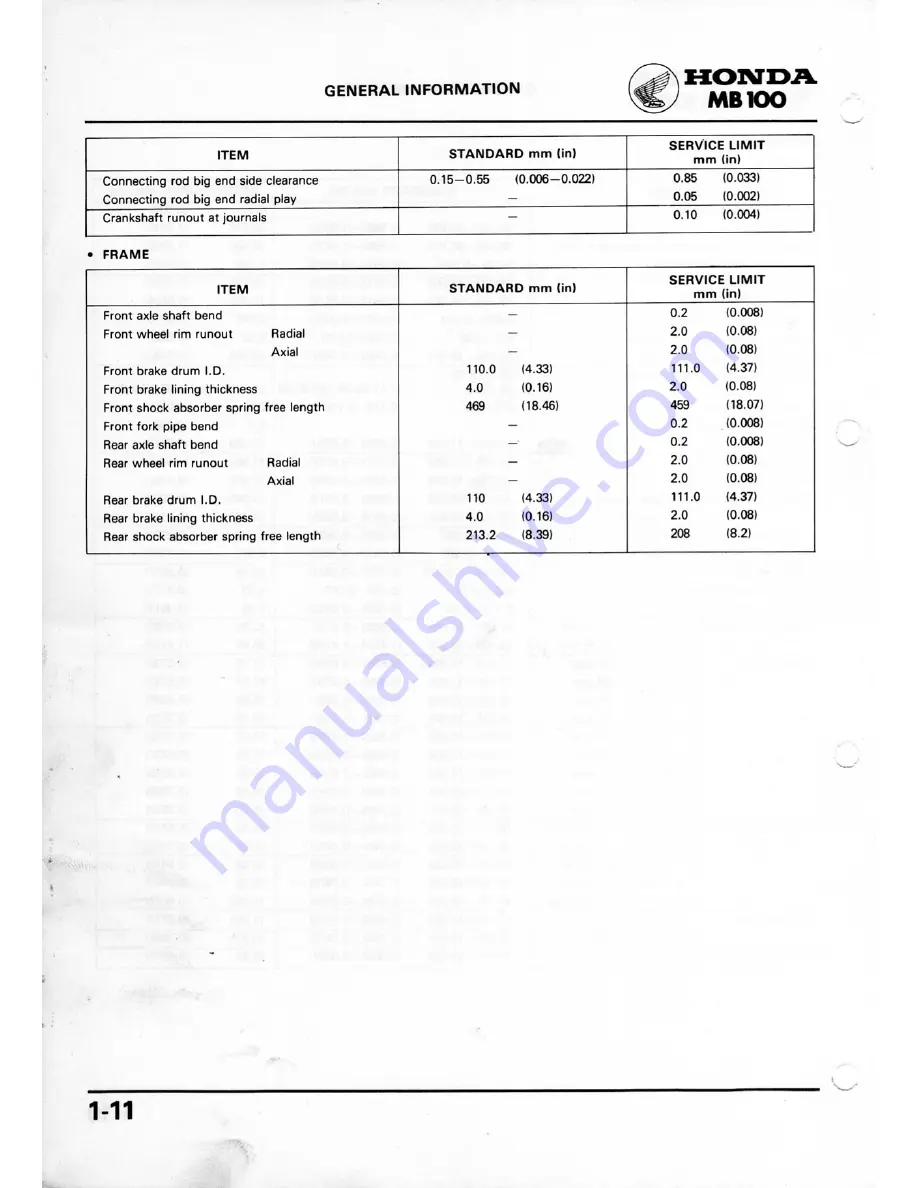 Honda MB100 Скачать руководство пользователя страница 11