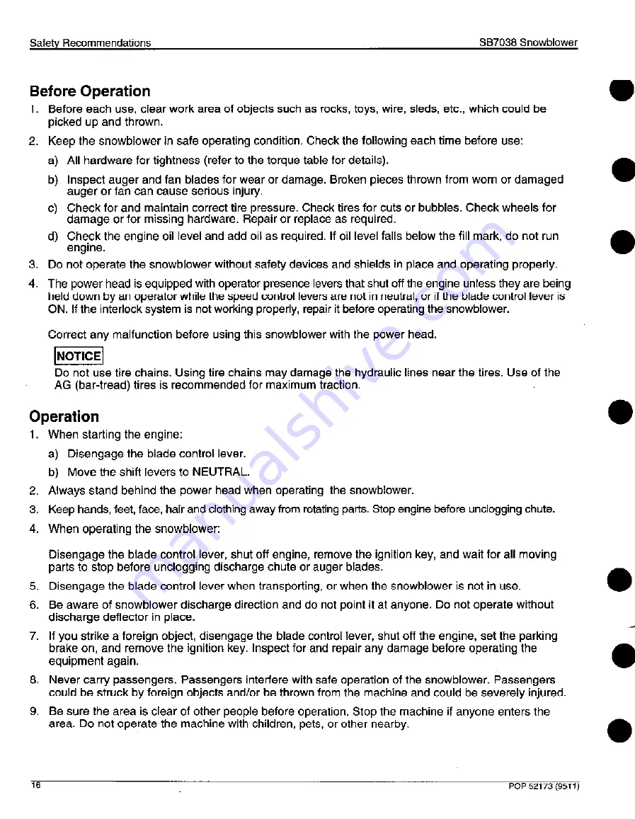 Honda SB7038 Operator'S Manual Download Page 17