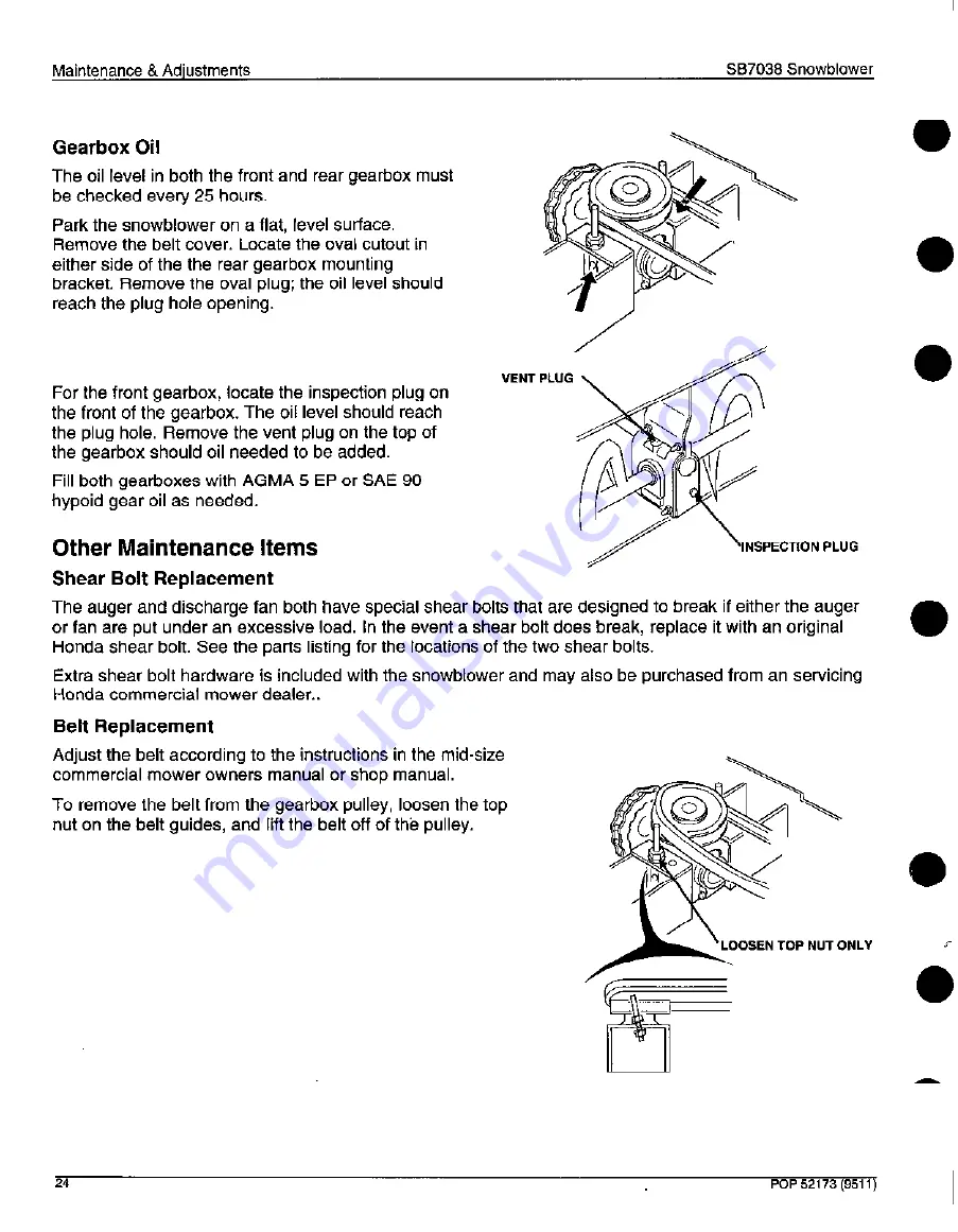 Honda SB7038 Operator'S Manual Download Page 25