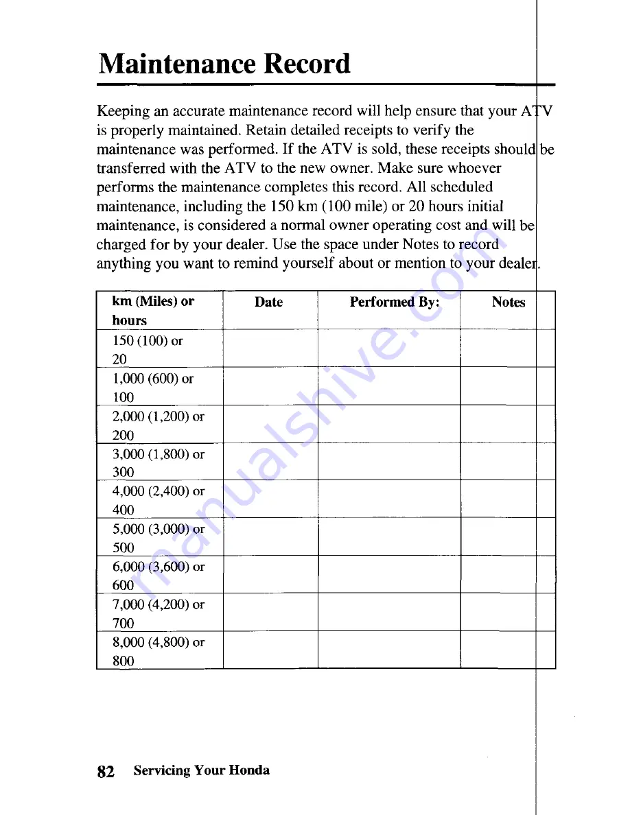 Honda SPORTAX 700XX Owner'S Manual Download Page 92