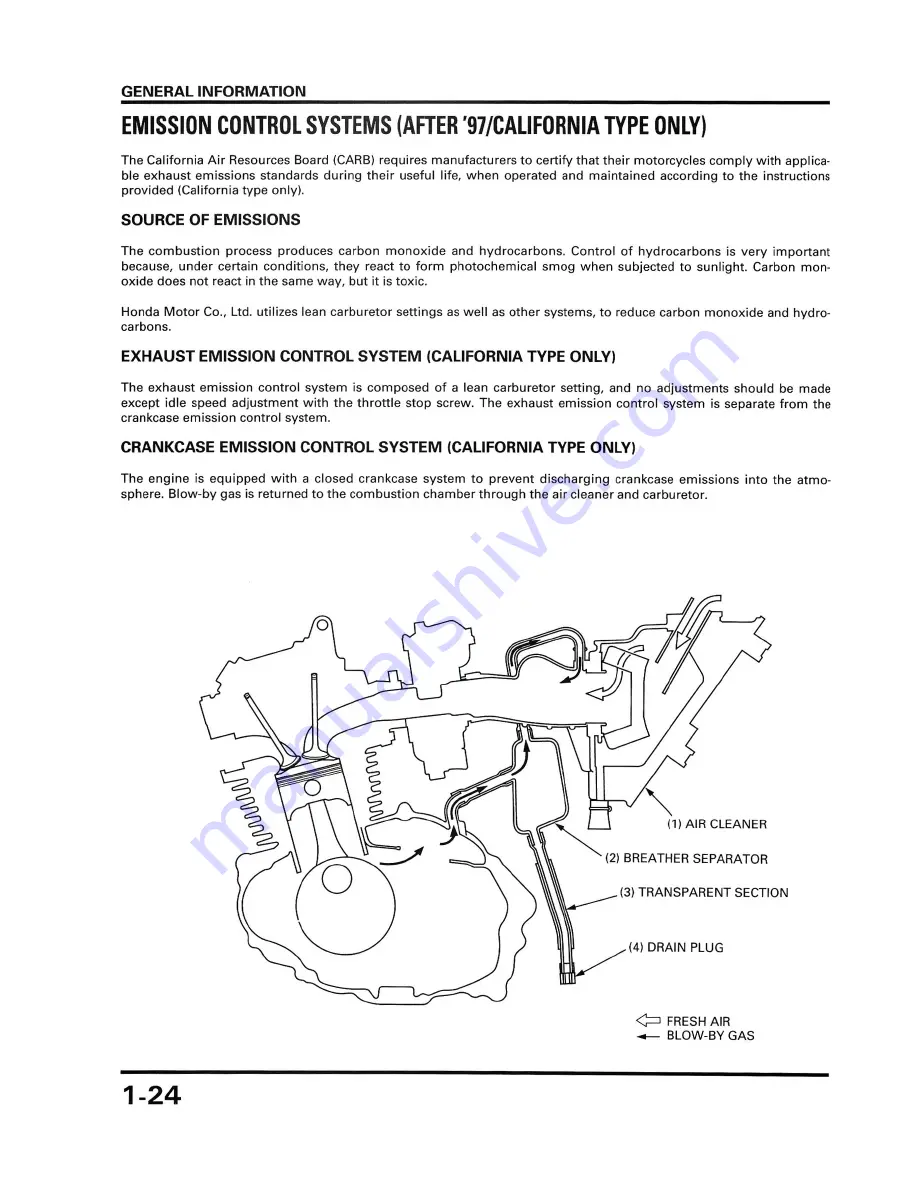 Honda XR250R Service Manual Download Page 27