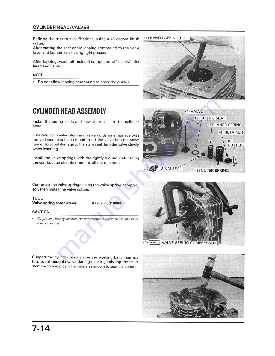 Honda XR250R Service Manual Download Page 104