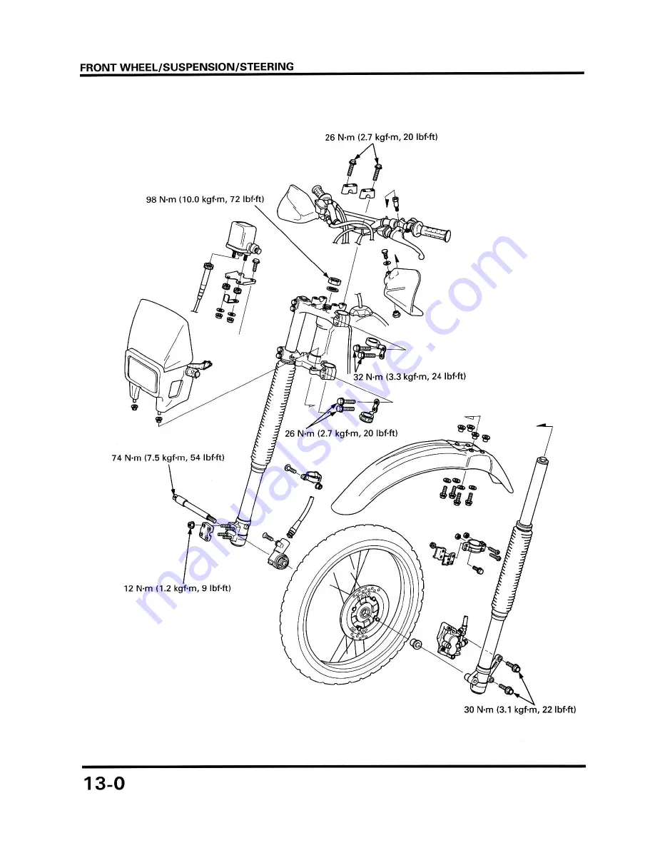 Honda XR250R Service Manual Download Page 168