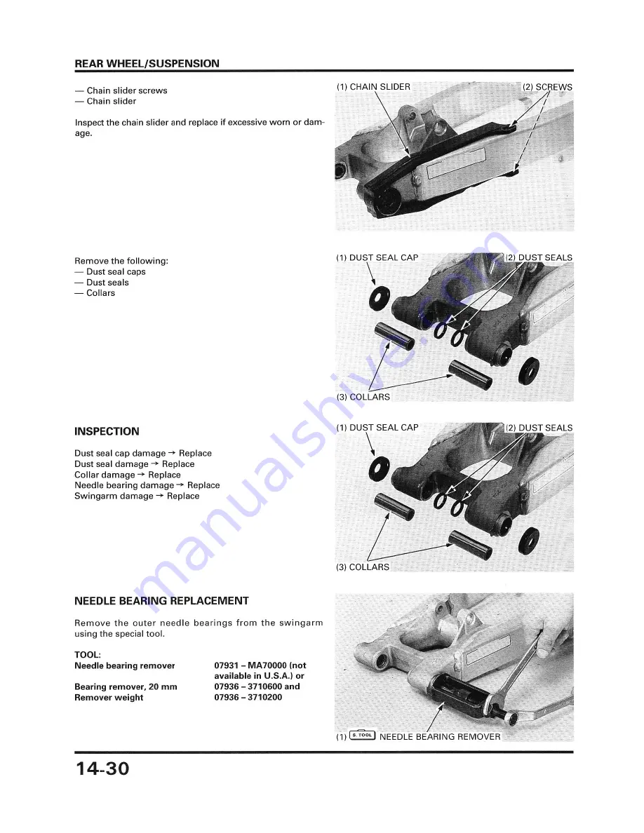 Honda XR250R Service Manual Download Page 225