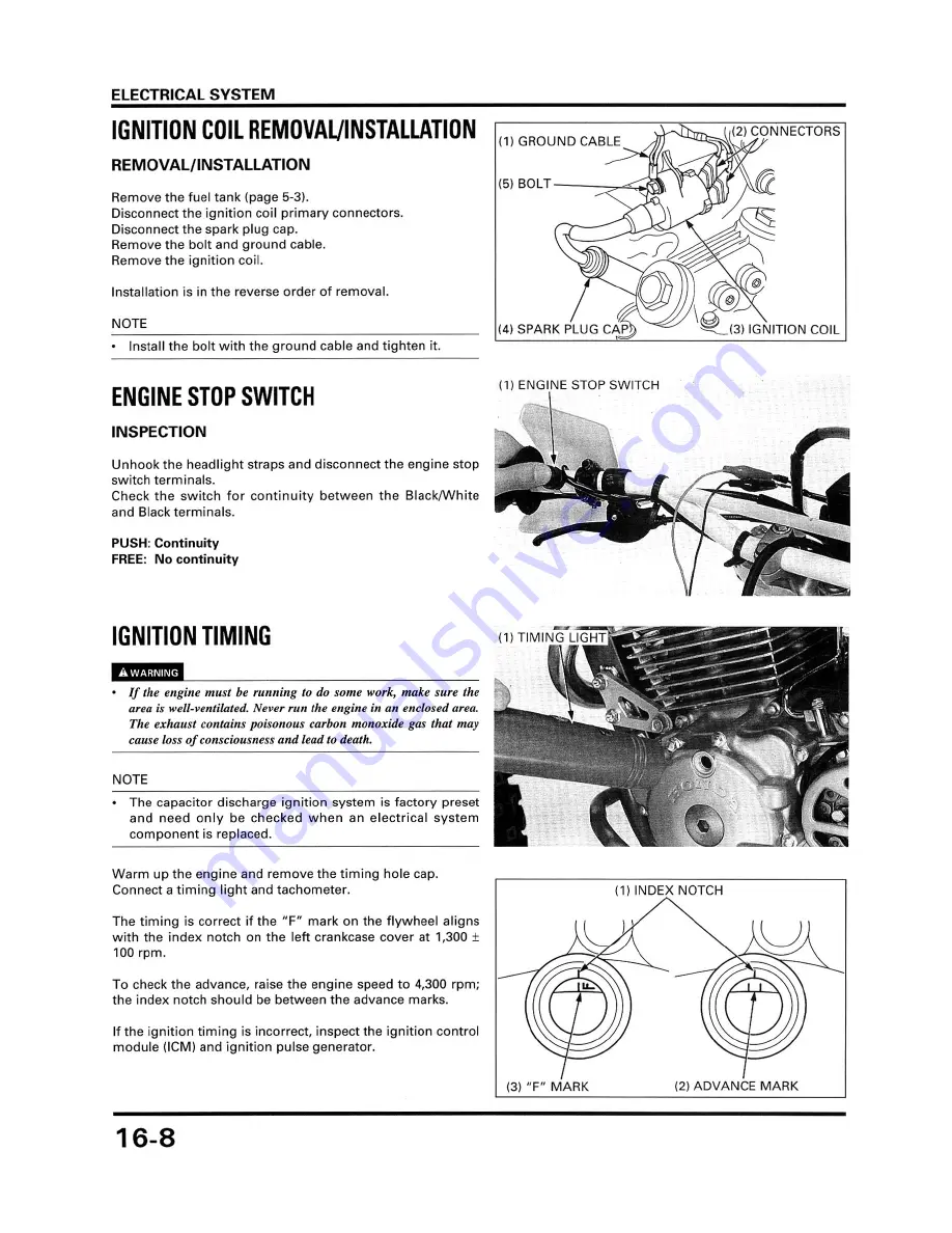 Honda XR250R Service Manual Download Page 266