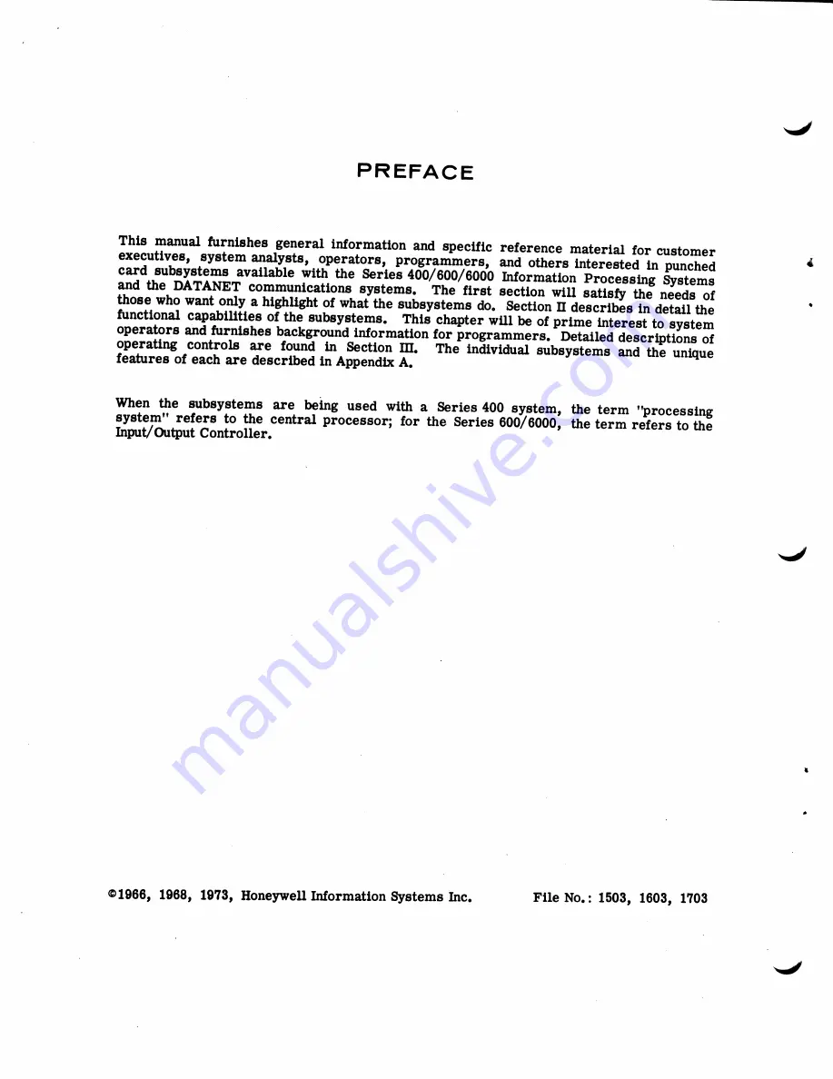 Honeywell 400 Series Hardware Manual Download Page 3