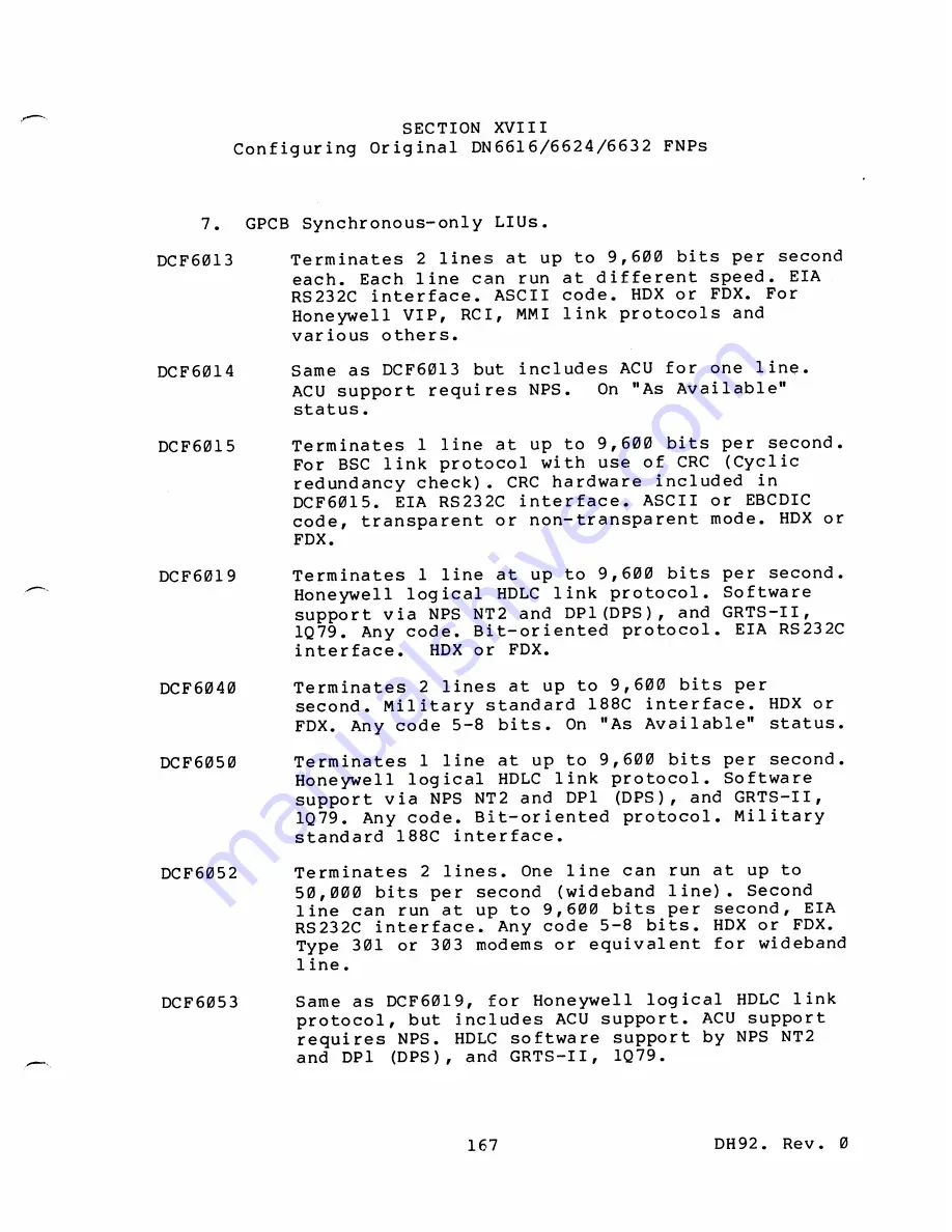 Honeywell 66 Configuration Manuals Download Page 172