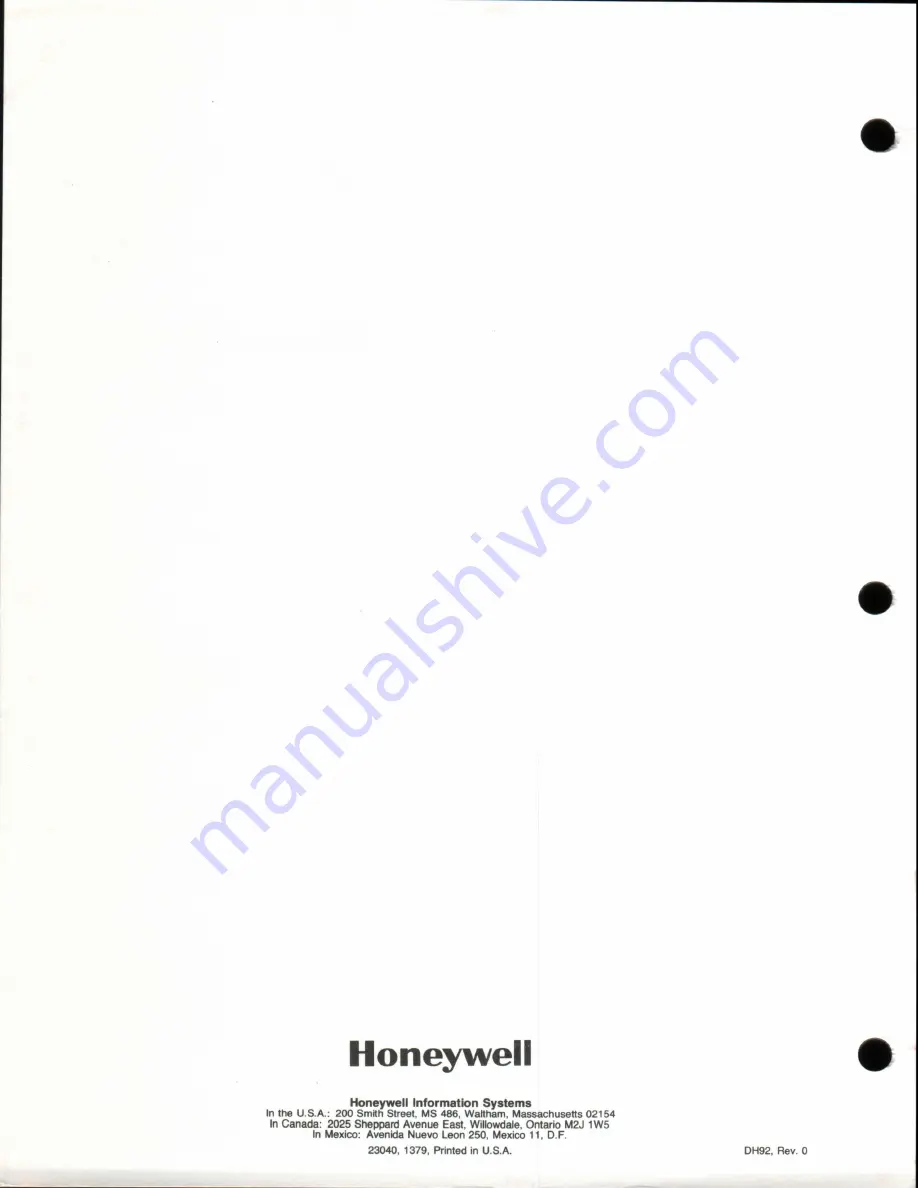 Honeywell 66 Configuration Manuals Download Page 230