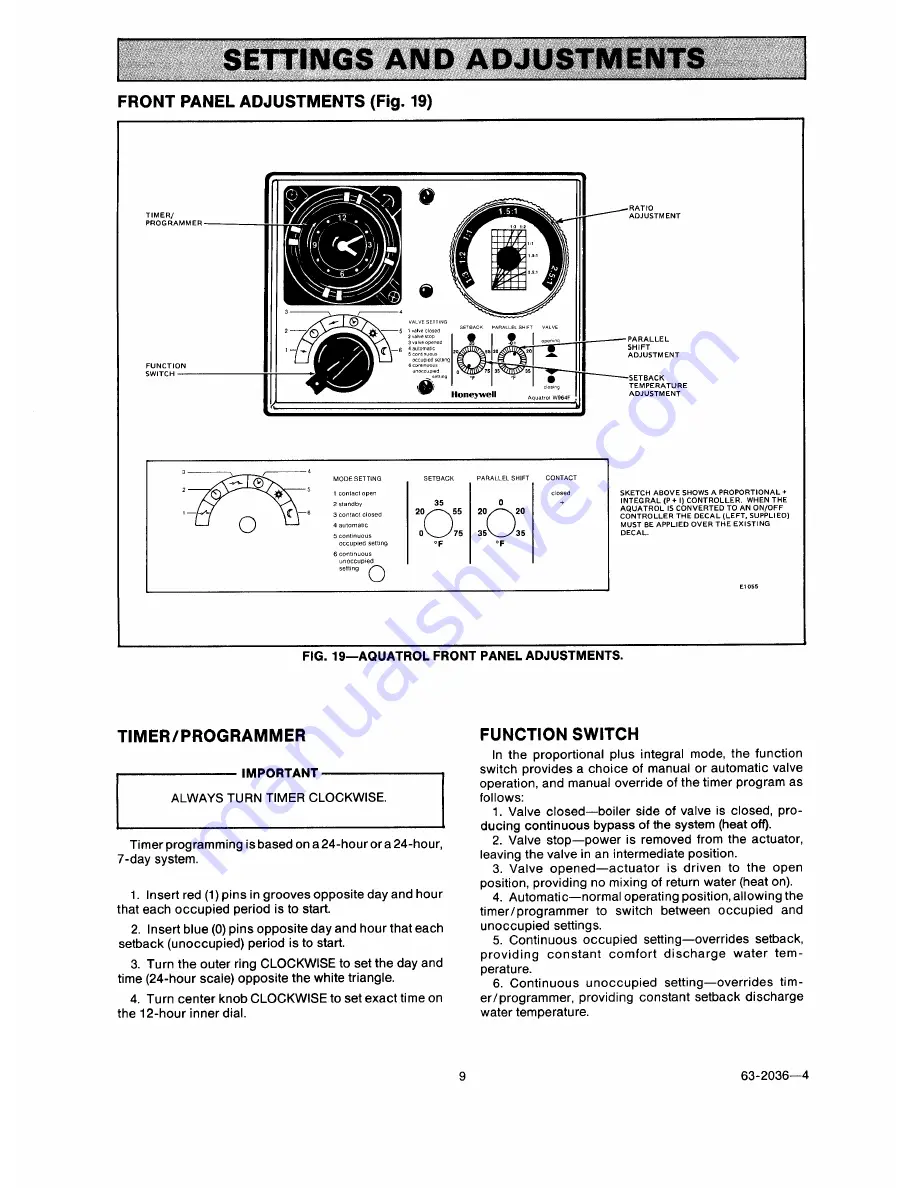 Honeywell Aquatrol W964F Скачать руководство пользователя страница 9