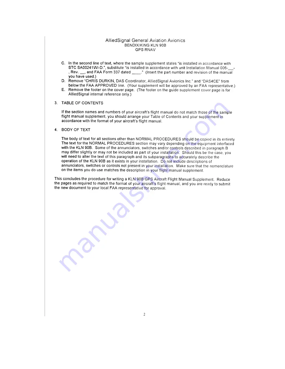 Honeywell BENDIX/KING KLN 90B Installation Manual Download Page 96