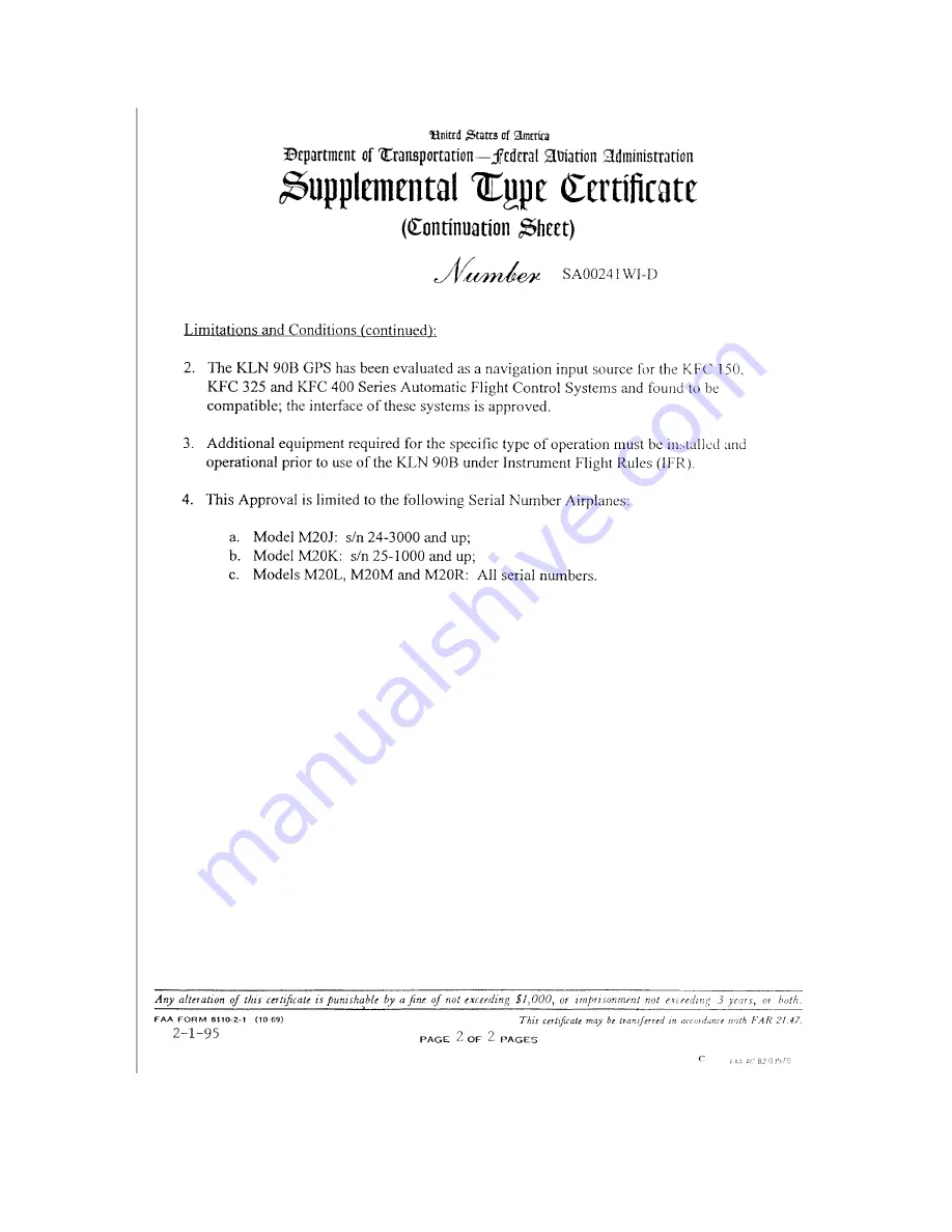 Honeywell BENDIX/KING KLN 90B Installation Manual Download Page 132