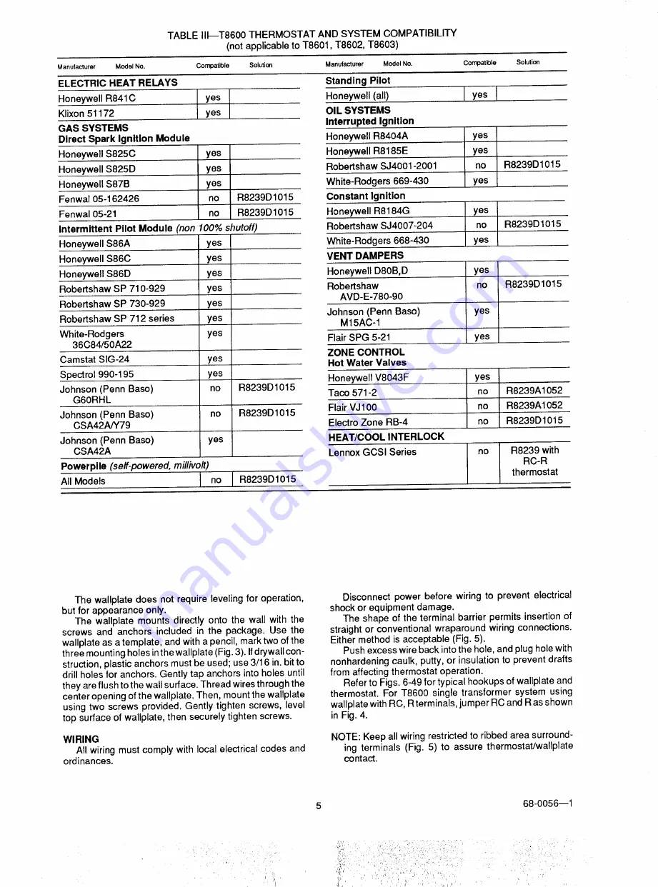 Honeywell Chronotherm III T8600A User Manual Download Page 5