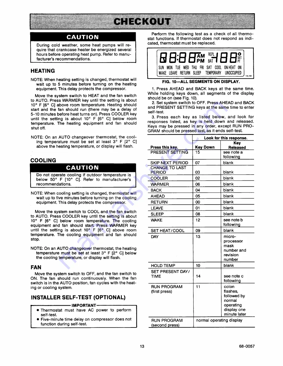 Honeywell CHRONOTHERM III T8611G Скачать руководство пользователя страница 13