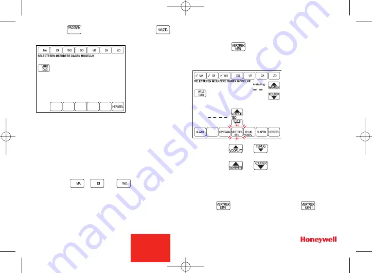 Honeywell Chronotherm Vision (Dutch) Gebruiksaanwijzing Download Page 17