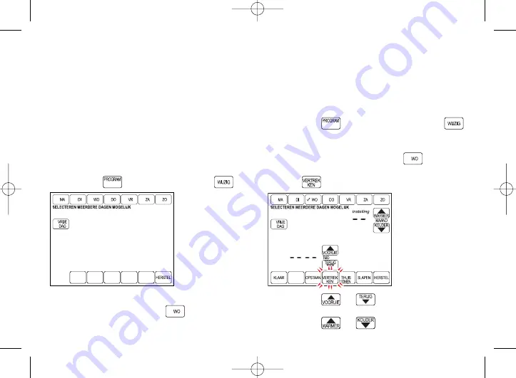 Honeywell Chronotherm Vision (Dutch) Gebruiksaanwijzing Download Page 20