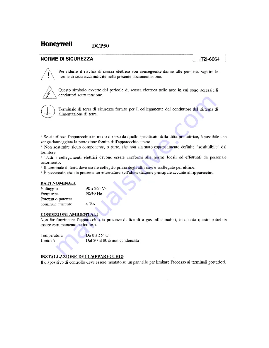 Honeywell DCP 50 Product Manual Download Page 92